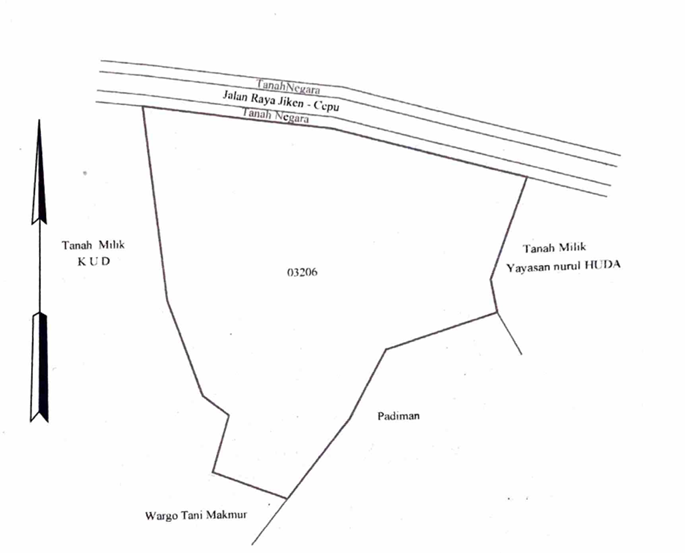 Denah Sewa Aset Lahan Ex Pasar Hewan Jiken